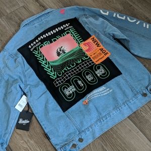 Unique Tech WWW Retro Theme Denim Jean Jacket